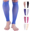 Doc Miller Calf Compression Sleeve 1 Pair 15-20 mmHg Firm Support Graduated for Sports Running Recovery Shin Splints Varicose Veins (Blue, L)