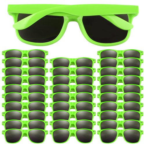 FEPITO 30 Pieces Green Party Sunglasses for Birthday Party supplies Treat Bag Fillers for Beach P...