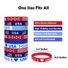 American Flag Silicone Bracelets 100Pcs, Presidential Inauguration Fourth 4th of July Party Accessories USA Veterans Day Memorial Day Patriotic Party Red White and Blue Wristband Party Favors School