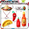 Syhood 6 Pcs Christmas Fiesta Dog Chew Toys Dog Sombrero Set, Include 1 Mexican Dog Sombrero Hat for Small Dog, 5 Squeak Plush Toys, Dog Chew Toy for Christmas Pet Gift