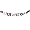 2 Fast 2 Furious Banner - Race Car Theme Party Bunting Sign, Child's 2nd Birthday Decorations, Second Birthday Party Decorations Supplies