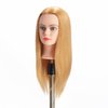 Hairginkgo Mannequin Head 20"-22" 100% Human Hair Manikin Head Hairdresser Training Head Cosmetology Doll Head for Styling Dye Cutting Braiding Practice with Clamp Stand (91812W2714)