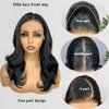 LOLYDEER 13X6 Body Wave Lace Front Wigs Black Wavy Synthetic Lace Front Wig HD Glueless Lace Wigs Pre Plucked Natural Hairline With Baby Hair 18 Inch Wear And Go Wigs For Black Women