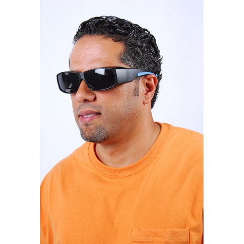 Galeton 11023 SpekZ Anti-Scratch Lenses Fit Over Safety Glasses with Rubberized Temples, Black Frame/Gray