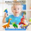 RISUNTOY 6+ Kids 5-in-1 Dinosaur Transforming Robot Toy - Safe, Durable, Easy Assembly | Educational Gift for Boys & Girls - Build & Combine into Mega Robot with Weapon