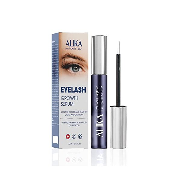 ALIKA Natural Cruelty-Free Nourish Lash Growth Serum, Helps Eyelashes Longer, Thicker Quickly, Luscious, and Safe for the Eyes, with Rydensyl & Peptides Contained in Lash and Brow Growth Serum [5ML]