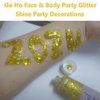 Go Ho Gold Face Body Glitter,Mardi Gras Glitter Makeup Gold Face Paint,Holographic Chunky Sequins Glitters for Eye Lip Hair Nails,Festival Glitter Rave Accessories,02 Gold Glitter