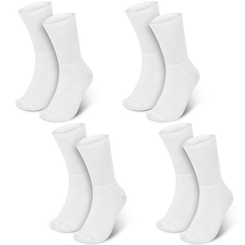 Silicherry 4 Pairs Cotton Soft Eczema Socks Hydrating Socks Moisturizing Therapy Cotton Socks Eczema Relief for Adult Wet Wrap Non Itch Soft Feet Treatment (White)