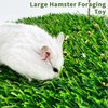 FlidRunest Hamster Foraging Grass Mat Puzzle Hammock Swing, Small Pet Simulation Grass Slow Feeder Mats, Washable Hanging Enrichment Activity Mat for Bunny Hamster Guinea Pigs Hedgehog