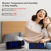 Projection Alarm Clock for Bedroom with Weekday/Weekend Mode,Digital Clock with 350° Projector,5-Level Dimmer,Adjustable Volume,Temperature & Humidity Monitor,Calendar,Snooze,12/24H,DST,Battery Backup