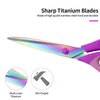 JYTUUL 3PCS Purple Craft Scissors, Sharp Tailor Scissors, Titanium Blades Shears Rubber Soft Grip Handle, Multi-Purpose Fabric Scissors for Adults, Office, Sewing, School and Home Using
