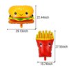 4Pcs French Fries Balloons Hamburg Balloons Food Birthday Foil Balloons for Birthday Fast Food Snacks Themed Party Decorations Supplies