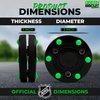 Green Biscuit Roller Hockey Puck Bucket 15 Pucks NHL Biscuit/GB Sticker- NHL Official Off Ice Hockey Pucks for Stick Handling, Passing, & Shooting Practice- Outdoor Street Hockey Puck-Dia 3",Thick 1"