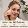 Rena Chris Gua Sha Facial Tools-Fuller, Ergonomic White Jade Gua Sha Stone for Face Massager,Jawline Sculpting and Puffiness Reducing,Skin Care Gift(White)