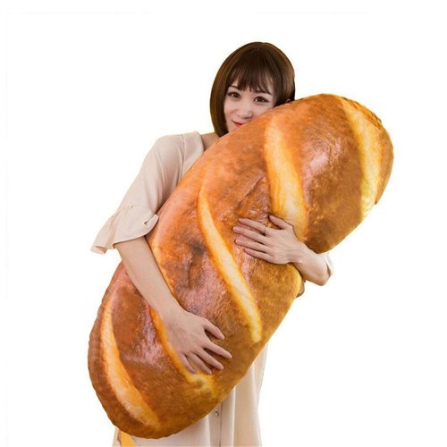 3D Simulation Bread Shape Plush Pillow,Soft Butter Toast Bread Food Cushion Stuffed Toy for Home Decor