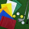 KINGTOP Blank Golf Flag 8x6 Inch - Mixed Color, 420D Nylon, Tube Inserted - Mini Practice Putting Green Flags for Yard, 4-Pack