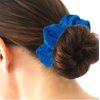 Kenz Laurenz Hair Scrunchies - 2 Velvet Hair Ties for Women Girls Hair Elastics Ponytail Holder Scrunchy Pack (Blue)