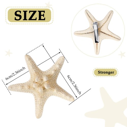 Syhood 4 Pcs Resin Starfish Hair Clip Mermaid Hair Accessories for Women Hairclip Mermaid Costume Jewelry
