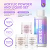 Saviland Acrylic Nail Kit: Easy Acrylic Kit Beginner Set Clear/Nude/Pink Acrylic Powder and Liquid Monomer Set Acrylic Nail Brush Cuticle Oil Nail Care DIY Acrylic Nail Art French Sculpture Set
