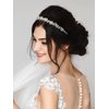 SWEETV Silver Bridal Headband Crystal Tiara for Women Pearl Wedding Headpieces for Bride Hair Accessories for Prom Birthday Party