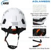 Hard Hats Construction OSHA Approved - ANSI Z89.1 Reflective Construction Worker Hat, Vented White Hard Hat with Visor for Men Women, ABS Safety Helmet for Adults,6-pt.Suspension