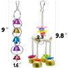 Fejapa Bird Swing Bells Toy with Bell Chewing Hanging Ring Toy Cage Bite for Pet Budgie Parakeet Cockatiel Conure Macaw African Grey Eclectus Cockatoo Finches Lovebird Quaker Parrot Finch Canary