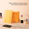 Fuxury Kraft Bubble Mailer 4x8” 50Pack Strong Adhesion Padded Envelopes Thick Bubble Envelopes Usable Size 4x7" Waterproof Cushioned Bubble Mailers Packaging for Small Business #000 Yellow