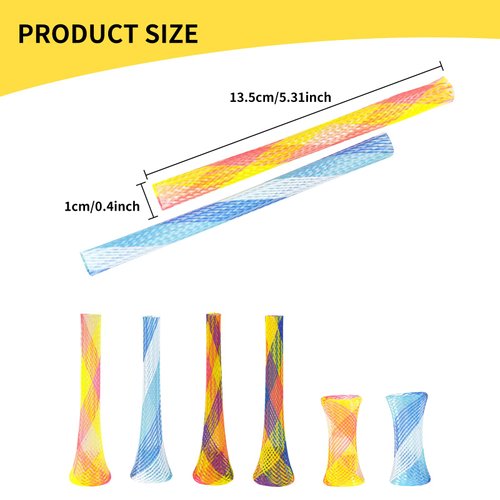 Andiker 10pcs Cat Tube Toy, 5.1inch Nylon Mesh Telescopic Folding Plastic Cat Spring Toy, Stylish Multi-Colored Cat Chew Toy, Interactive Cat Toys for Indoor Cats to Chase, Bite, and Pounce (10pcs)