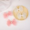 2 PCS Pearl Hair Bows Hair Clips for Toddler Girls - Elegant Ivory Lace Veil Hair Accessories for Birthday, Wedding, Halloween, Thanksgiving, and Christmas Occasions(Ivory)