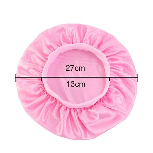 2 Pcs Kids Satin Sleeping Caps Head Cover Bonnet with Elastic Band Hair Care Cap Night Hat for Baby Toddler Teens (Purple and Pink)