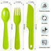 Jawbush 16 Pcs Kids Plastic Utensils, Reusable Toddler Feeding Utensils with 8 Kids Forks and 8 Kids Spoons, Colorful Kids Silverware Cutlery Set for School Lunch Box, BPA Free Dishwasher Safe