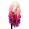 Phayre Blonde Ombre Pink Lace Front Wig Bodywave Half Hand Tied Heat Resistant Fiber Hair 3 Tone Synthetic Lace Front Wigs for Fashion Women