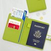 Melsbrinna Premium Leather Passport Holder Covers Case, Waterproof Rfid Blocking Travel Wallet Passport Holder with Pen Holder, Cute Passport Book for Women/Men (Grass green)