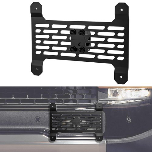 License Plate Holder Compatible with Rivian R1S/R1T, Front Plate Frames Tow Hooks License Plate Mount for Rivian R1T R1S Accessories 2022 2023 2024 (Normal)
