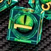 KERWELLSI Float Beholder's Dragon Eye Dice, 7Pcs Liquid Core DND Dice Set D&D, Dungeons and Dragons Sharp Edge Resin Dice with Gift Box, Polyhedral Role Playing RPG D and D Dice D20 D12 D10 D8 D6 D4