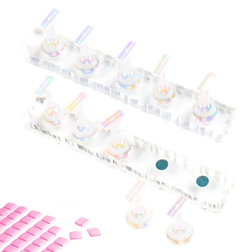 BQAN 2 Set Nail Holder for Painting Nails, Transparent Acrylic Nail Stand for Press on / Fake Nail Tips Training / Nails Display with 96 Pcs Reusable Adhesive Putty