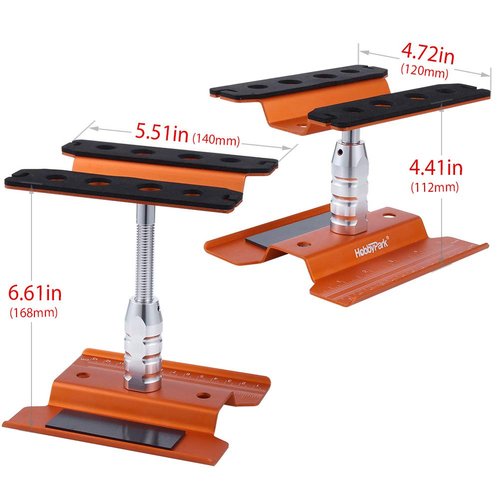 HobbyPark Aluminum RC Car Stand Work Station with Weight Repair Tools for 1/12 1/10 1/8 Crawler Truck Buggy Traxxas Redcat Axial RC4WD Tamiya HPI (Orange)