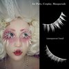 FQNing White False Eyelashes Upper and Lower Lashes Set for Party, Cosplay, Masquerade (Comic white)