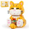 QLT QIAOLETONG Cute Animal Micro Mini Building Blocks Kit, Orange Cat Micro Bricks Building Toys for Adults, Party Favors for Kids 8-12+, Birthday Gift, Carnival Prizes (834 PCS)