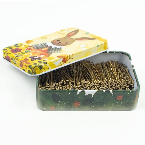 Mini Bobby Pins Blonde with Cute Case, 200 CT 1.38 Inch Small Hair Bobby Pins for Buns, Premium Gold Hair Pins for Kids, Girls and Women, Great for All Hair Types