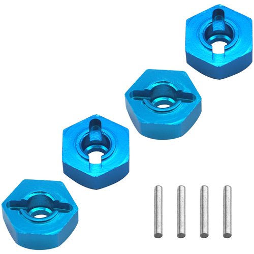 4Pcs ShareGoo Metal Wheel Hex Hubs Mount Adapter with Pins Upgrade Parts Compatible with Wltoys 12428 12423 Feiyue FY-03/04/05 1/12 RC Car Rock Crawler