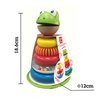 Hape Mr. Frog Stacking Rings | Multicolor Wooden Ring Stacker Play Set, Educational Toy for Children