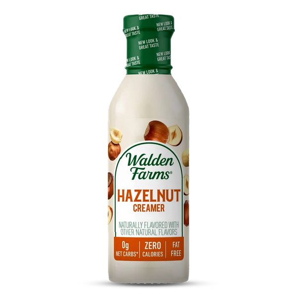 Walden Farms Hazelnut Coffee Creamer, 12 oz Bottle, Fresh Flavored Non-Dairy Milk Substitute, Natural and Liquid, Gluten Free and 0g Net Carbs, Vegan Friendly