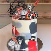 Guitar Cake Toppers Music Theme Birthday Cake Toppers Electric Guitar Model Rock And RollCake Decorations For Rockstar Theme Party Guitar Party Bass Party Supplies (Red)