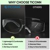 TICONN 12 Clear Safety Glasses for Men, Safety Goggles with Scratch Impact Resistant Meets ANSI Z87.1 Standard (12 Pack)