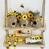 Bee Hive Decor,3 Pack Bumble Bee Rustic Decor Hive,Natural Bee House, Bumble Bee Theme Party Decor Spring Summer Rustic Farmhouse Kitchecn Table Tiered Tray Decor