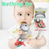 Musical Rabbit Light-Up Toy and Teething Ring for Toddlers Sensory Chew and Fine Motor Skills Toy Baby Rattle and Teething Toys for 6 12 18 Month Babies (Grizzlies)
