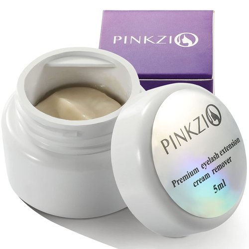 Eyelash Extension Glue Remover, PINKZIO Lash Extension Cream Remover For Eyelash Extension Glue, Fast Lash Adhesive Dissolution, Easy To Control, No Damage To Natural Lahes-5 ml, white