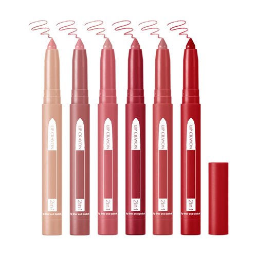 Fovcos 2-in-1 Lip Crayon, lip liner, Lip Liner Pencil, Slim Lip Pencil, Beauty Lip Gloss, Super Professional Tip Matte Lipstick (#13)