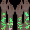160+ Pcs Glitter Dinosaur Tattoos Temporary for Kids Party | Cartoon Waterproof Glow-in-the-Dark Dinosaur Tattoos Fake Stickers | Perfect for Boys & Girls Birthday Party Halloween Decorations Supplies